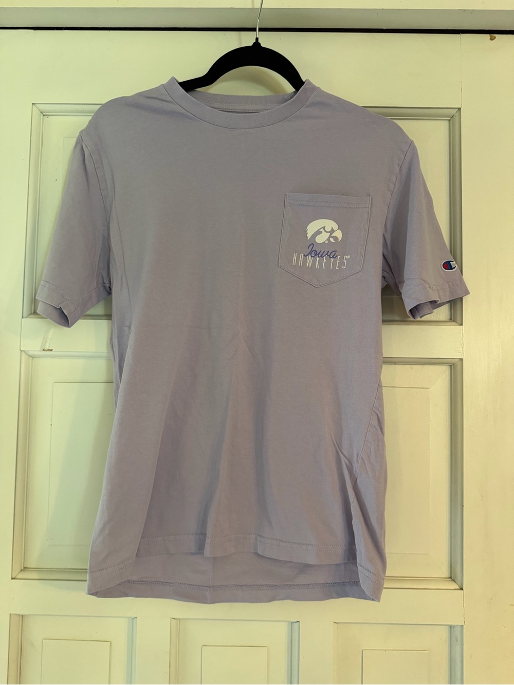 Champion Lavender Iowa Hawkeyes Pocket Tee